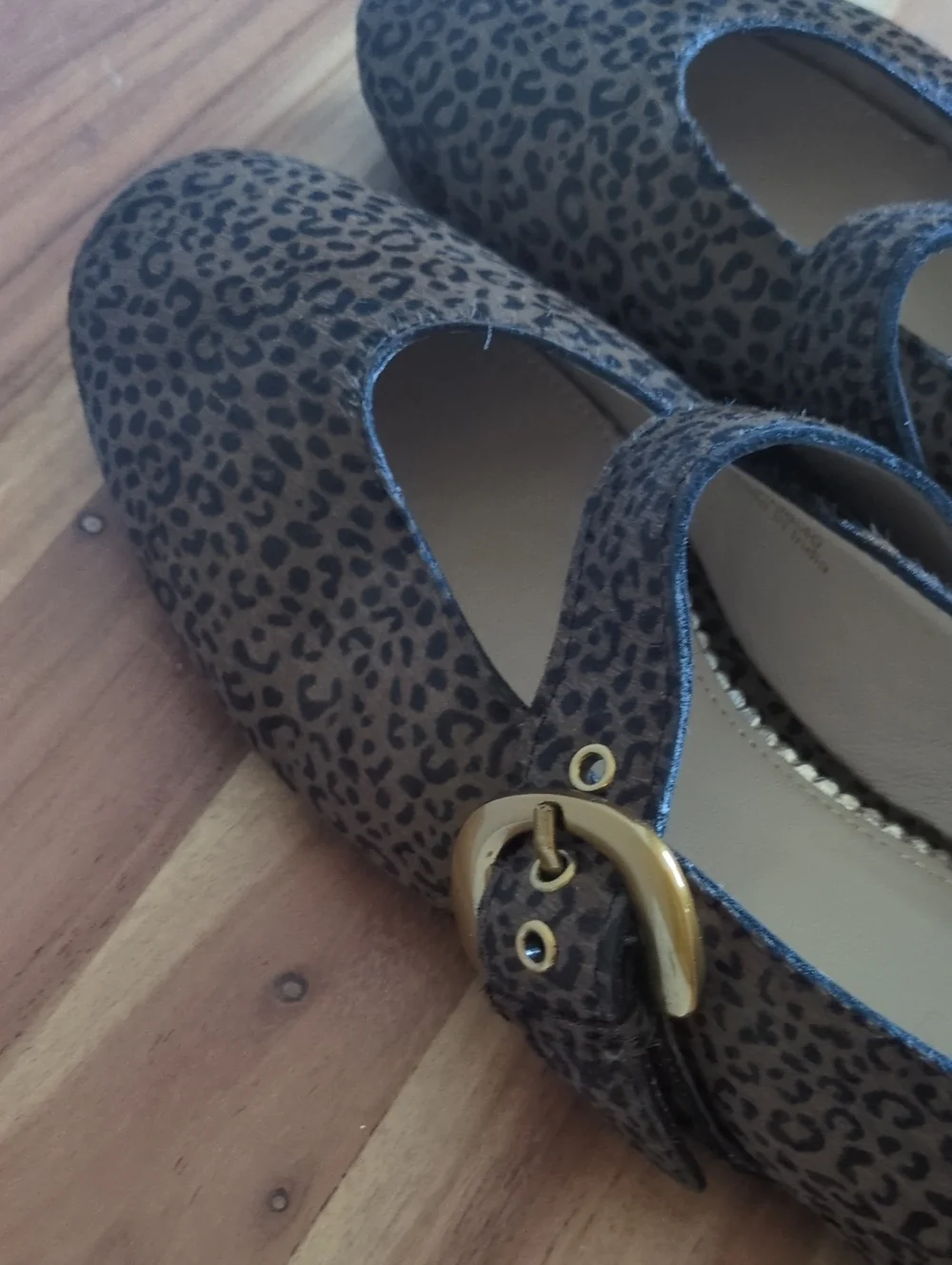 Boden Leopard Print Mary Jane Flats Sz 8